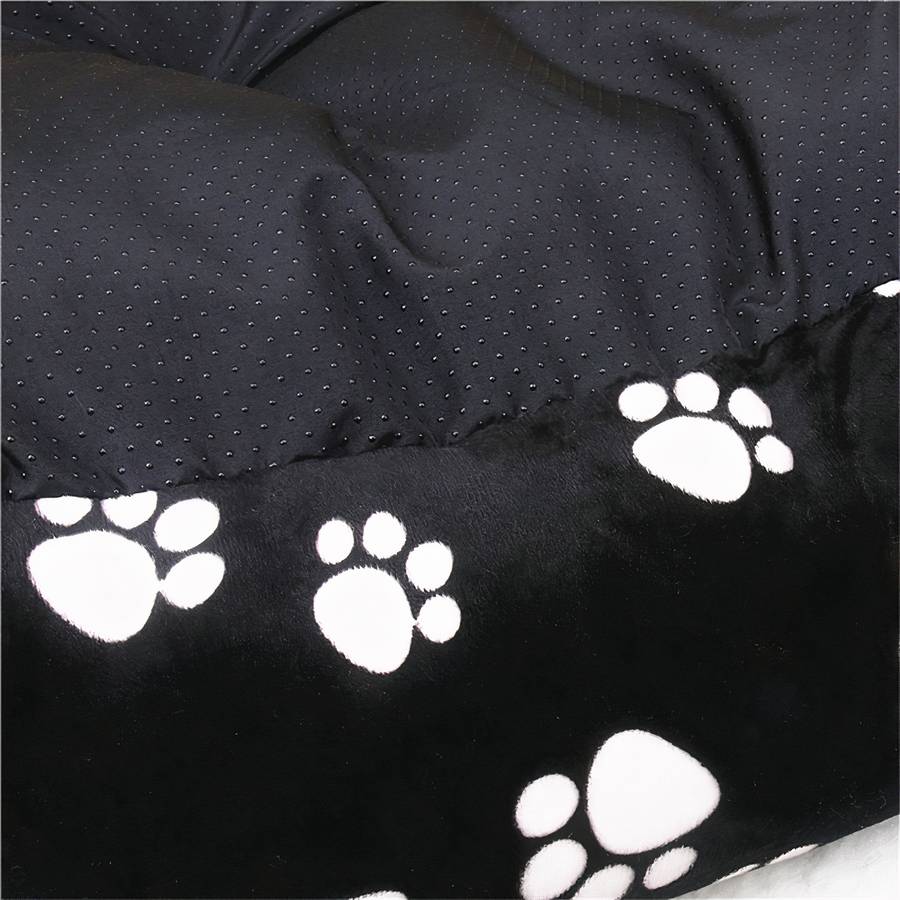 Panier noir motif patte pour grand chien XXL