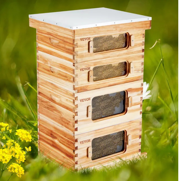 Ruche d'abeilles - 40 cadres - bois de cèdre enduit cire d'abeille