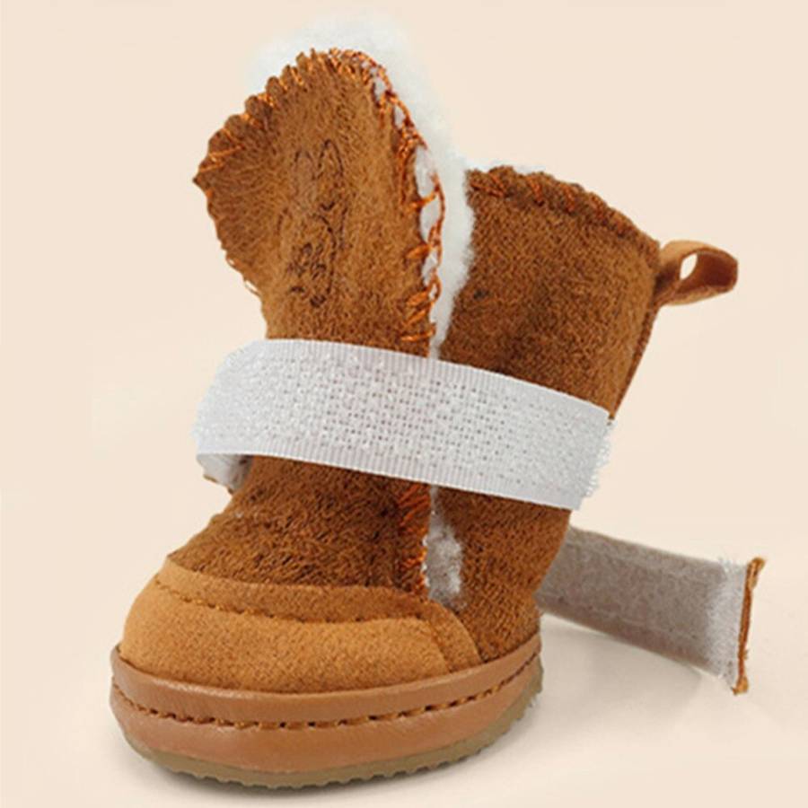 Bottes de neige en daim pour petits chien