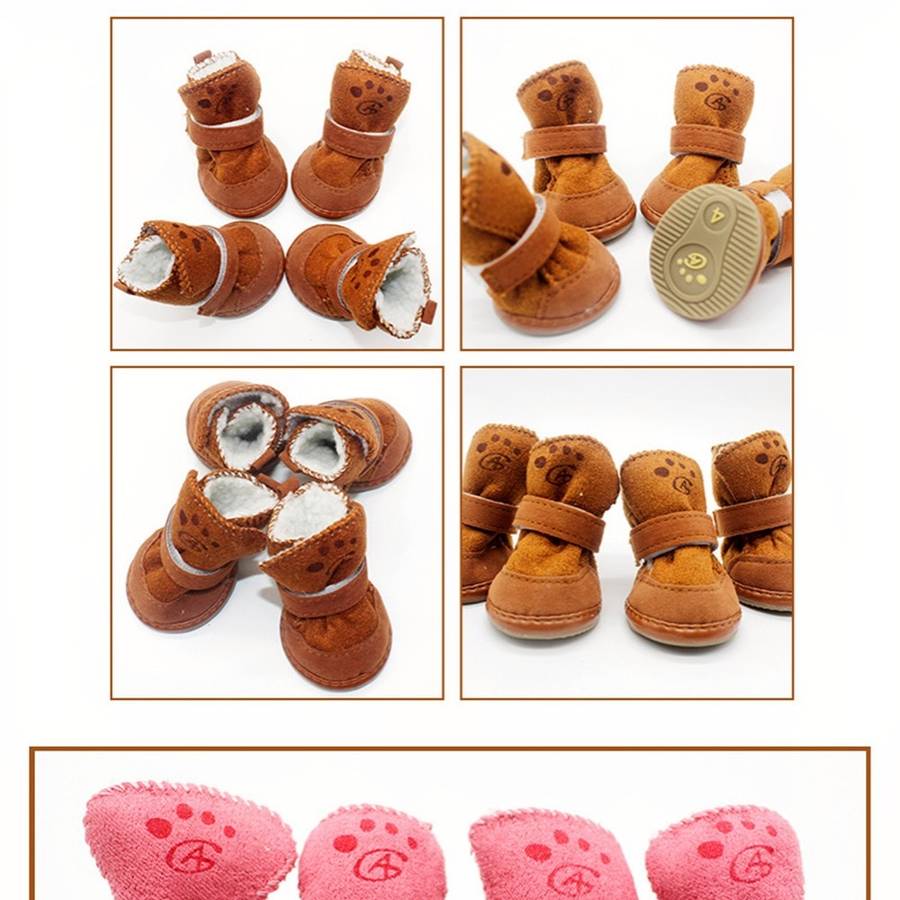 Bottes de neige en daim pour petits chien