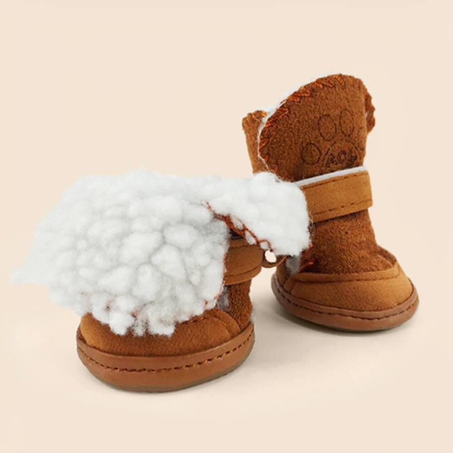 Bottes de neige en daim pour petits chien