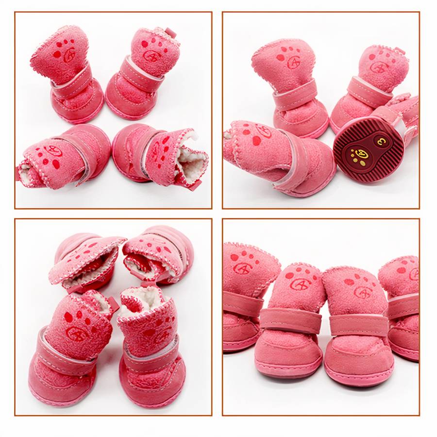 Bottes de neige en daim pour petits chien
