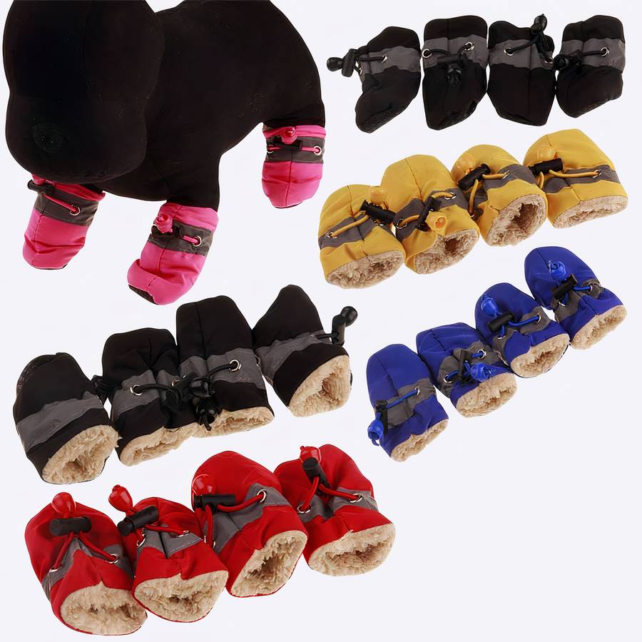 Chaussons chaudes de couleur unie pour chien