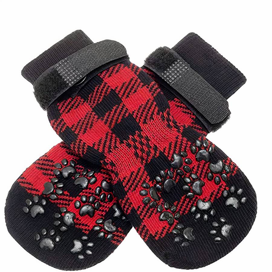 Chaussons antidérapantes carreaux pour chien