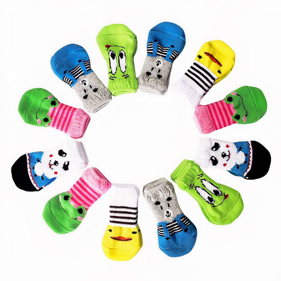 Chaussons antidérapants motif animal pour chien