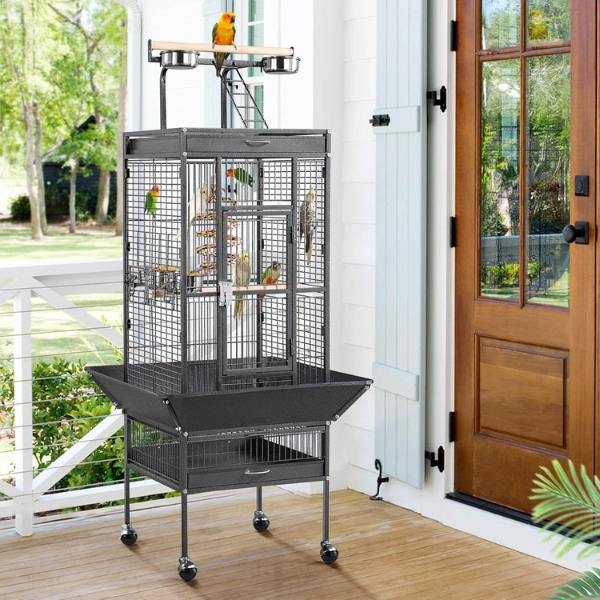 Cage à oiseaux volière - 46l x 36l x 100h cm