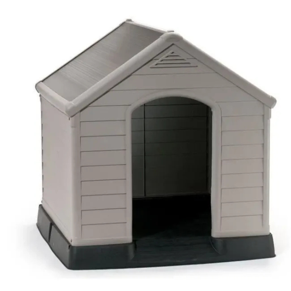 Niche pour Chien en Plastique Beige et Marron 99 x 95 x 99cm