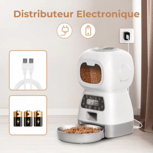 Distributeur automatique de croquettes pour chien et chat