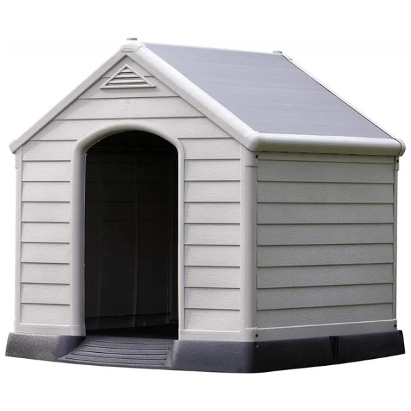 Niche pour Chien en Plastique Beige et Marron 99 x 95 x 99cm