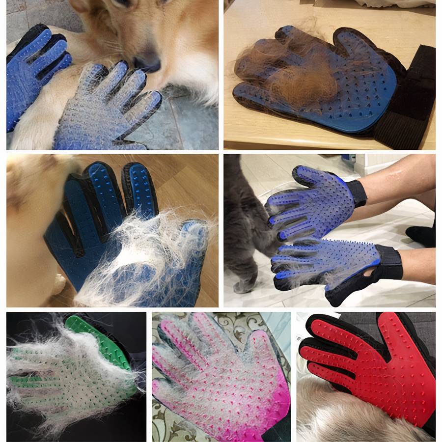 Gant de toilettage et massage pour chien