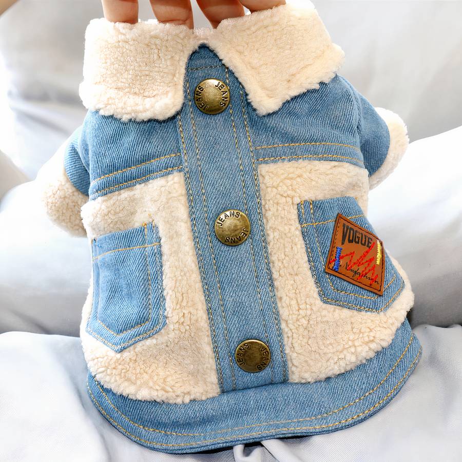 Manteau hivernal pour chien en jean