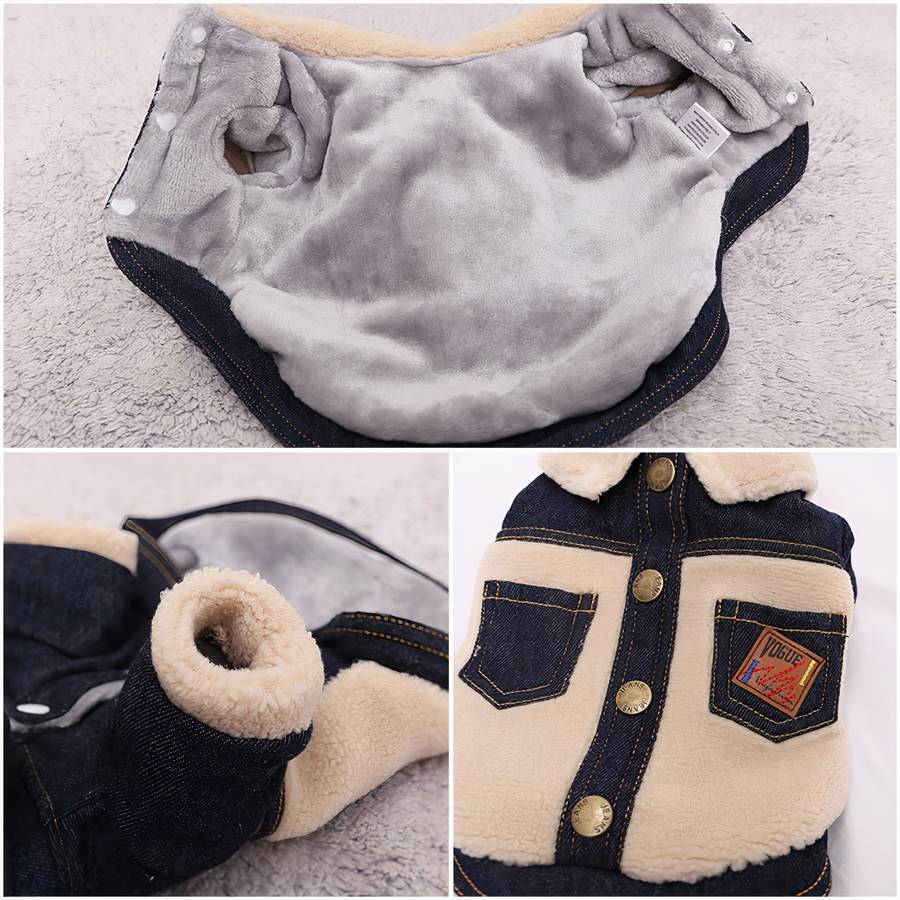 Manteau hivernal pour chien en jean