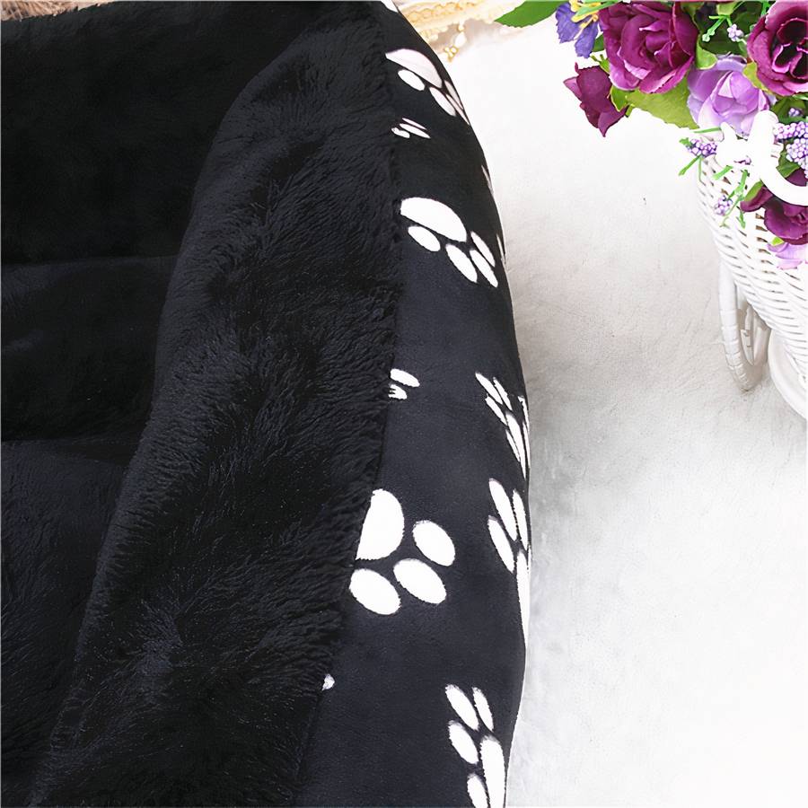 Panier noir motif patte pour grand chien XXL