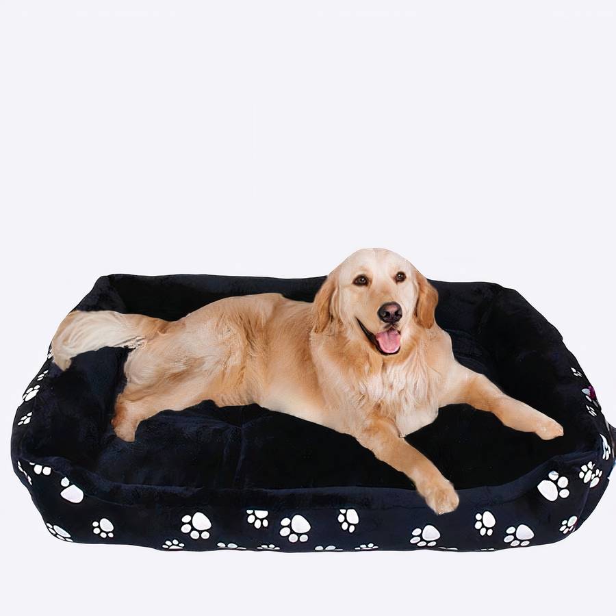 Panier noir motif patte pour grand chien XXL
