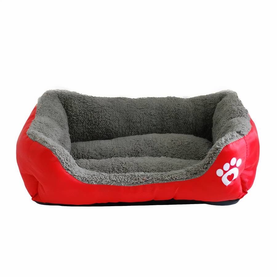 Panier rectangulaire en coton motif patte pour chien XXL