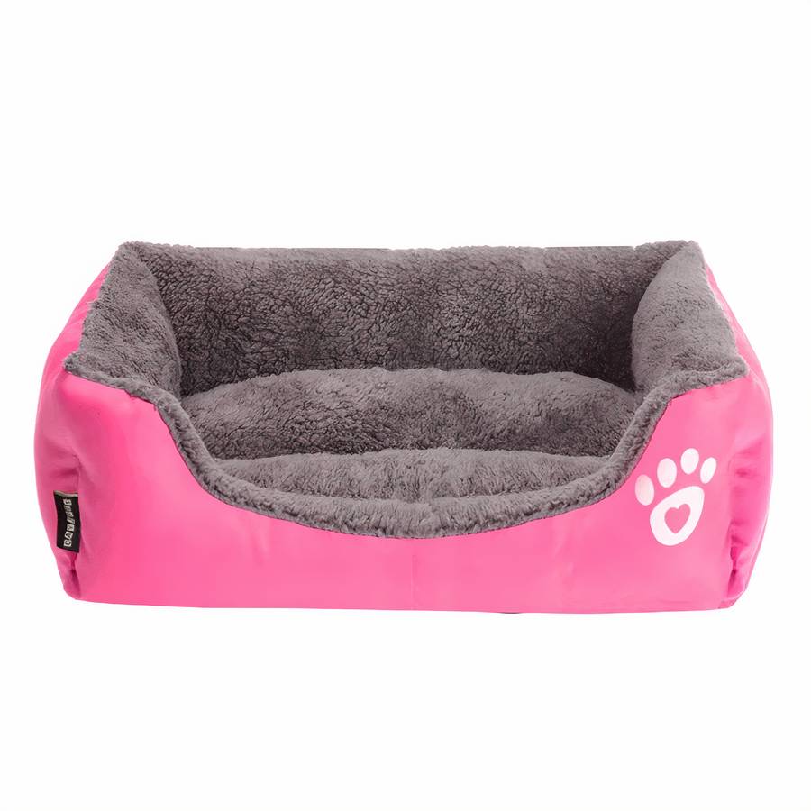 Panier rectangulaire en coton motif patte pour chien XXL