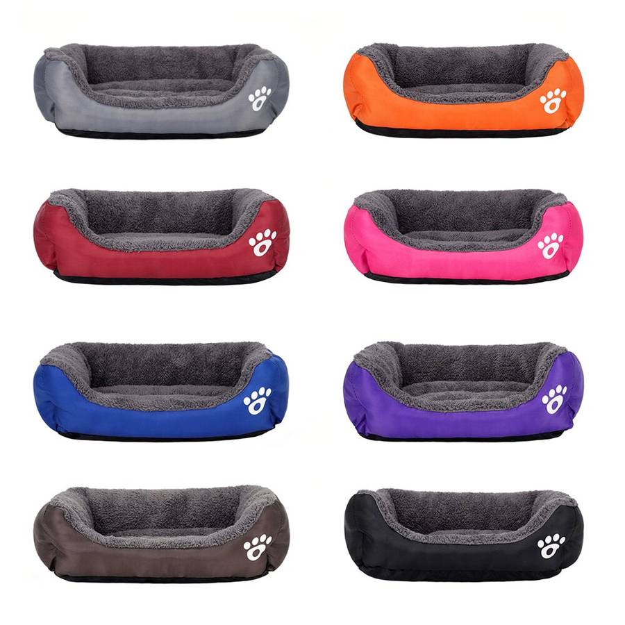 Panier rectangulaire en coton motif patte pour chien XXL