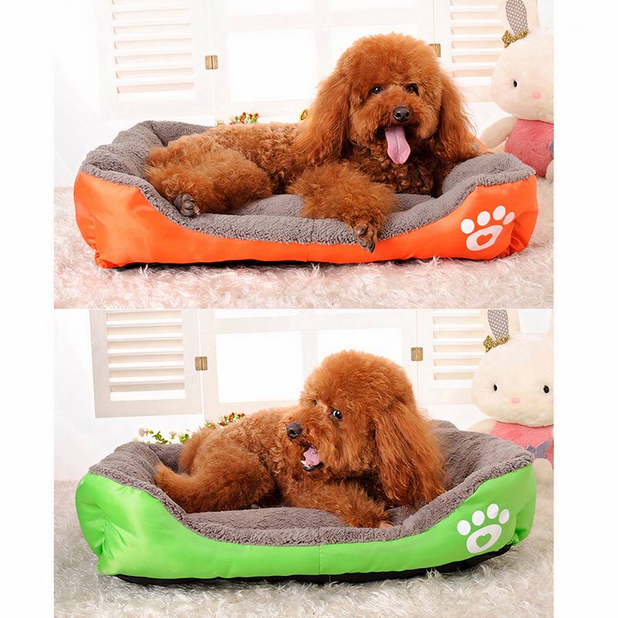 Panier rectangulaire en coton motif patte pour chien XXL