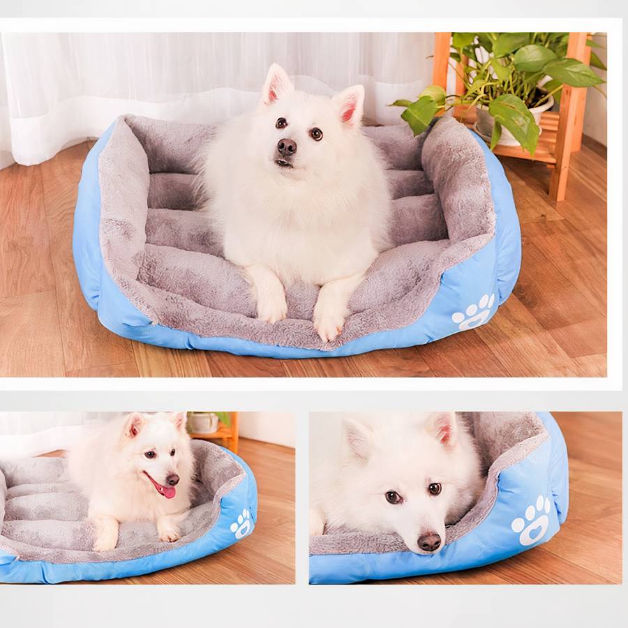Panier rectangulaire en coton motif patte pour chien XXL