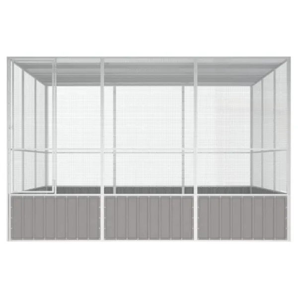 Cage à oiseaux - Cage extérieur Gris 302,5x324,5x211,5 cm Acier galvanisé