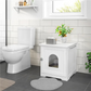 Maison De Toilette Pour Chats Avec Porte 50x53x55cm Meuble à Litière