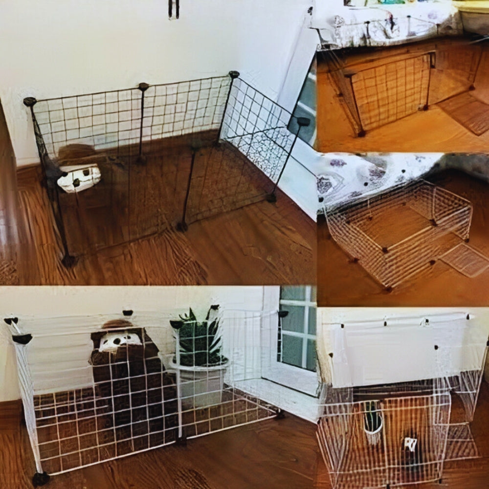 Parc pour chien pliable en métal avec barrières en fer