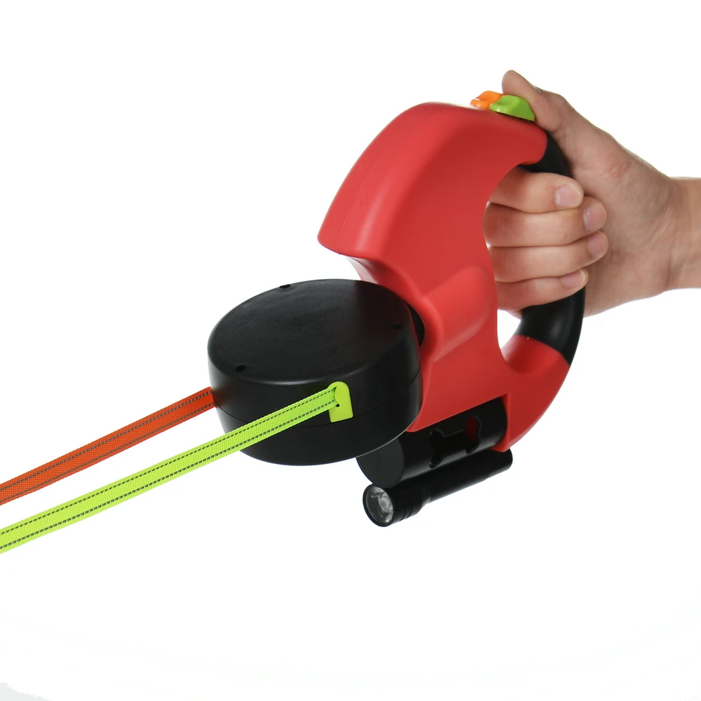 Laisse rétractable double avec lumière