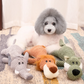 Jouet sonore en peluche côtelée