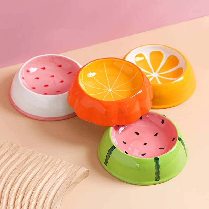 Petite gamelle en céramique pour chien et chat : Edition fruits